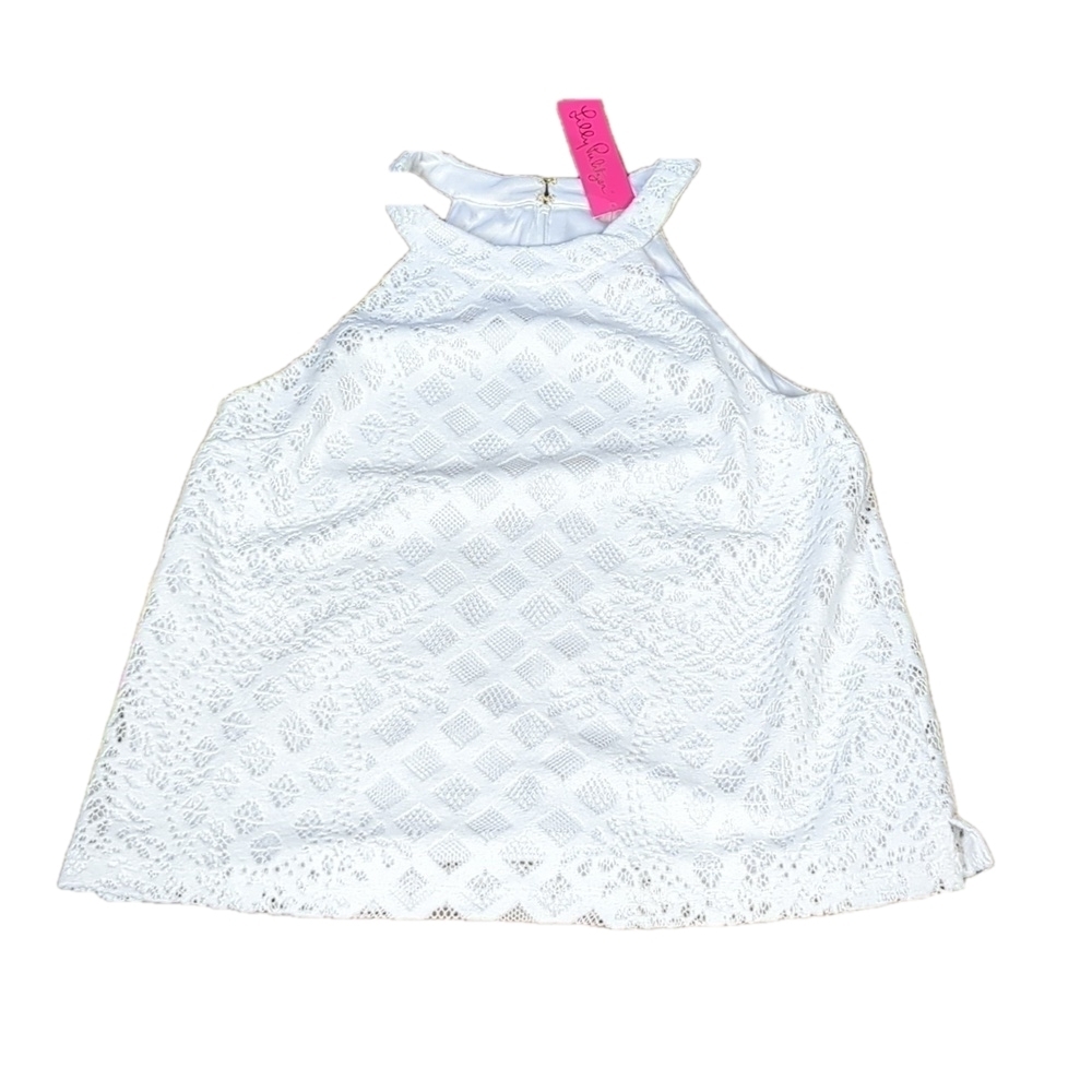 LILLY Pulitzer white crochet rayanne top size large